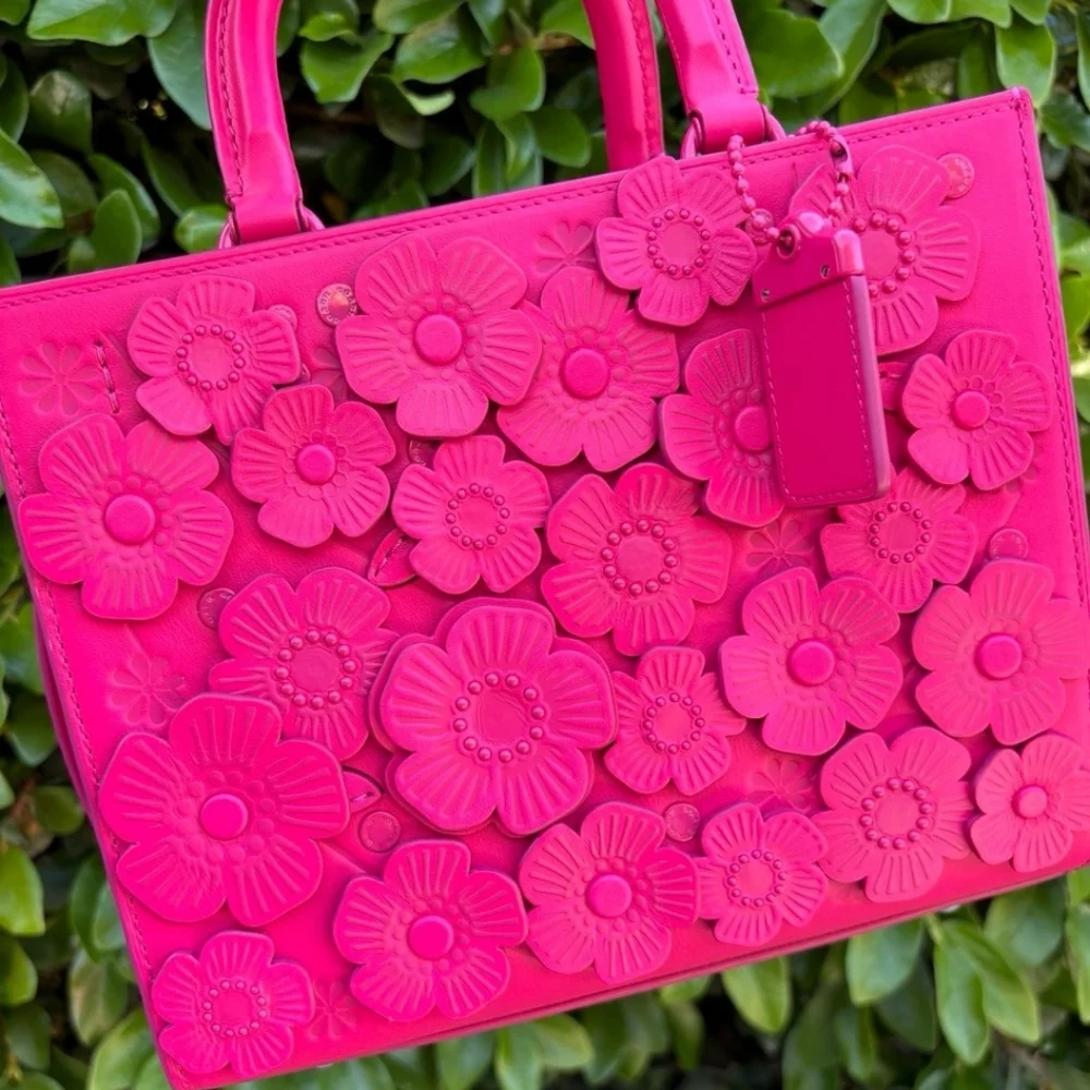 Coach Rogue 25 Dragonfruit with Tea Rose in Silver Rare NWOT Never Used - Picture 12 of 16